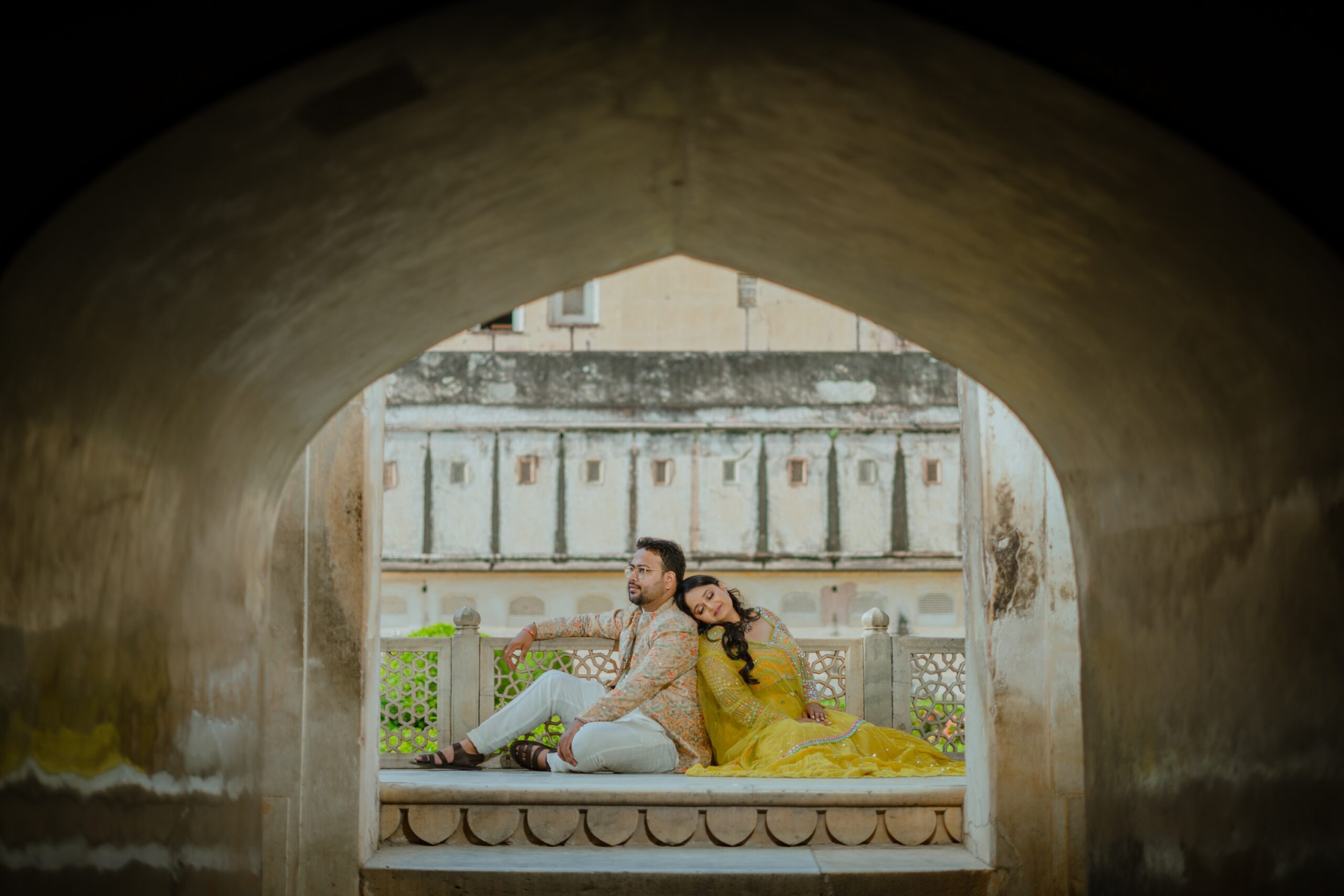 Romantic pre-wedding photography at Jal Mahal Jaipur